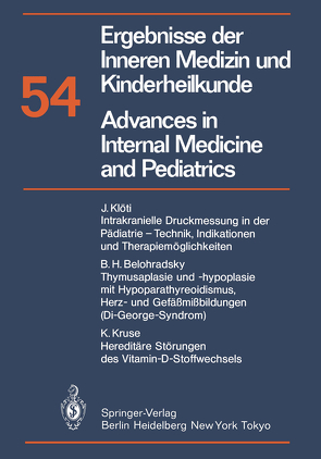 Ergebnisse der Inneren Medizin und Kinderheilkunde / Advances in Internal Medicine and Pediatrics von Frick,  P., Harnack,  G.-A. von, Kochsiek,  K., Martini,  G. A., Prader,  A.