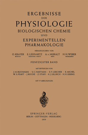 Ergebnisse der Physiologie Biologischen Chemie und Experimentellen Pharmakologie von Krayer,  O., Lehnartz,  E., Muralt,  A. von, Weber,  H. H.