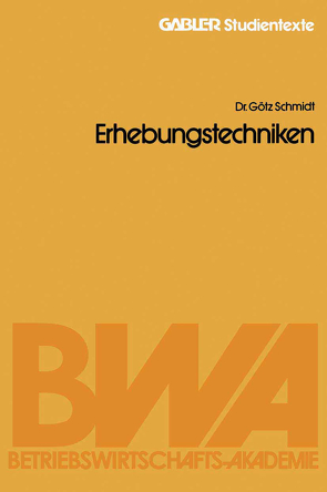 Erhebungstechniken von Schmidt,  Götz