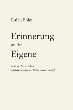 Erinnerung an das Eigene von Bohn,  Ralph