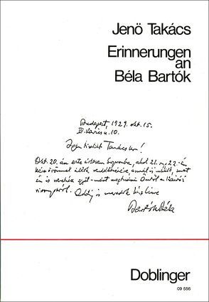 Erinnerungen an Béla Bartók von Takákcs,  Jenö