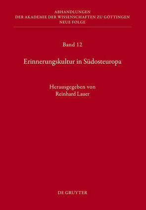 Erinnerungskultur in Südosteuropa von Lauer,  Reinhard