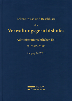 Erkenntnisse und Beschlüsse des Verwaltungsgerichtshofes von Bumberger,  Leopold