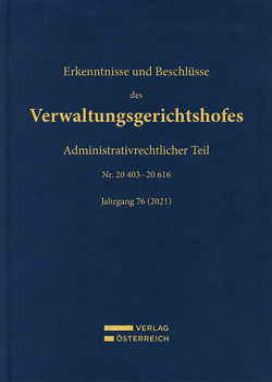 Erkenntnisse und Beschlüsse des Verwaltungsgerichtshofes von Bumberger,  Leopold