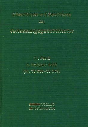 Erkenntnisse und Beschlüsse des Verfassungsgerichtshofes von Verfassungsgerichtshof d. Republik Österreich