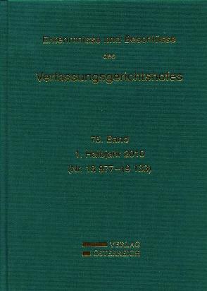 Erkenntnisse und Beschlüsse des Verfassungsgerichtshofes von Verfassungsgerichtshof