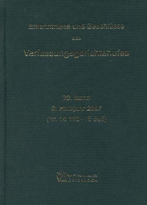 Erkenntnisse und Beschlüsse des Verfassungsgerichtshofes von Verfassungsgerichtshof d. Republik Österreich