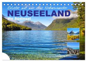 Erlebe mit mir das Naturwunder Neuseeland die Südinsel (Tischkalender 2024 DIN A5 quer), CALVENDO Monatskalender von Büscher,  Nadine