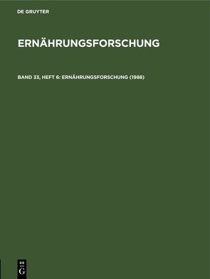 Ernährungsforschung / 1988