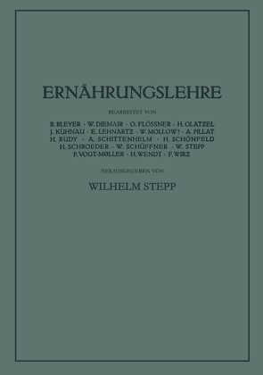 Ernährungslehre von Stepp,  Wilhelm