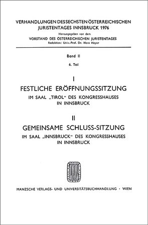 Eröffnungssitzung 6.JT.