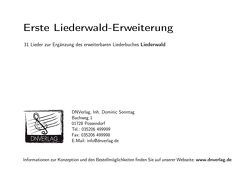 Erste Liederwald-Erweiterung von Sonntag,  Dominic