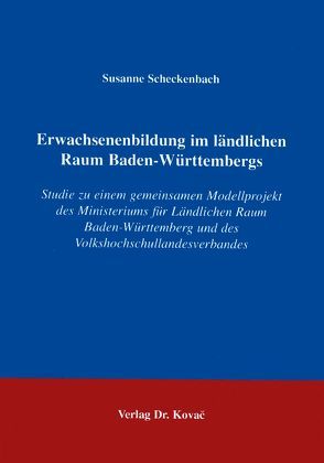Erwachsenenbildung im ländlichen Raum Baden-Württembergs von Scheckenbach,  Susanne