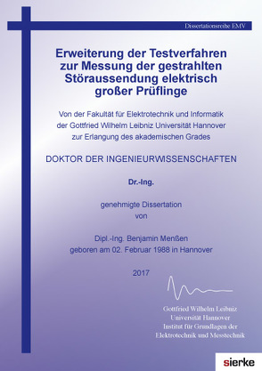 Erweiterung der Testverfahren zur Messung der gestrahlten Störaussendung elektrisch großer Prüflinge von Menßen,  Benjamin