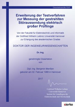 Erweiterung der Testverfahren zur Messung der gestrahlten Störaussendung elektrisch großer Prüflinge von Menßen,  Benjamin