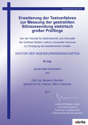 Erweiterung der Testverfahren zur Messung der gestrahlten Störaussendung elektrisch großer Prüflinge von Menßen,  Benjamin