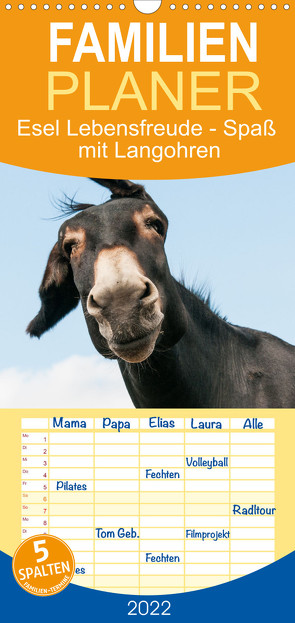 Familienplaner Esel Lebensfreude – Spaß mit Langohren (Wandkalender 2022 , 21 cm x 45 cm, hoch) von Bölts,  Meike