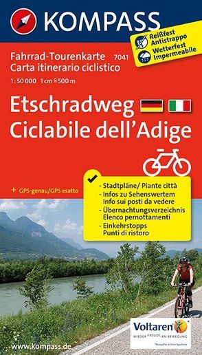 KOMPASS Fahrrad-Tourenkarte Etschradweg – Ciclabile dell’Adige 1:50.000 von KOMPASS-Karten GmbH