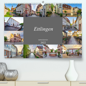 Ettlingen Impressionen (Premium, hochwertiger DIN A2 Wandkalender 2022, Kunstdruck in Hochglanz) von Meutzner,  Dirk