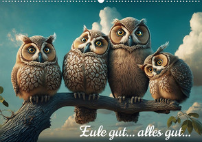 Eule gut… alles gut! (Wandkalender 2024 DIN A2 quer), CALVENDO Monatskalender von artefacti,  artefacti