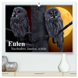 Eulen. Nachtaktiv, lautlos, schön (hochwertiger Premium Wandkalender 2024 DIN A2 quer), Kunstdruck in Hochglanz von Stanzer,  Elisabeth