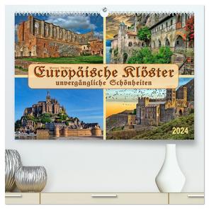 Europäische Klöster – unvergängliche Schönheiten (hochwertiger Premium Wandkalender 2024 DIN A2 quer), Kunstdruck in Hochglanz von Roder,  Peter