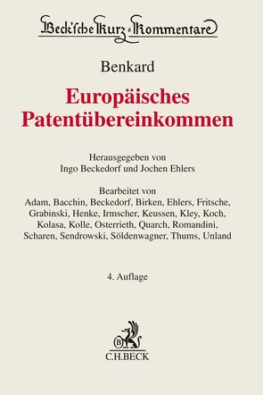 Europäisches Patentübereinkommen von Adam,  Thomas, Bacchin,  Anna, Beckedorf,  Ingo, Birken,  Lars, Ehlers,  Jochen, Fritsche,  Rainer, Grabinski,  Klaus, Henke,  Volkmar, Irmscher,  Tobias H., Keussen,  Christof, Kley,  Britta, Koch,  Matthias, Kolasa,  Magdalena, Kolle,  Gert, Osterrieth,  Christian, Quarch,  Tilman, Romandini,  Roberto, Scharen,  Uwe, Sendrowski,  Heiko, Söldenwagner,  Manuel, Thums,  Doris, Unland,  Jochen