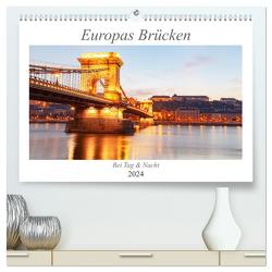 Europas Brücken bei Tag und Nacht (hochwertiger Premium Wandkalender 2024 DIN A2 quer), Kunstdruck in Hochglanz von TJPhotography,  TJPhotography