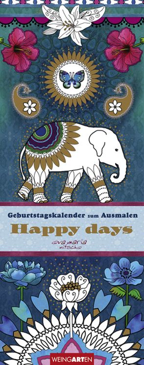 Eva Maria Nitsche – Geburtstagkalender zum Ausmalen – Happy days