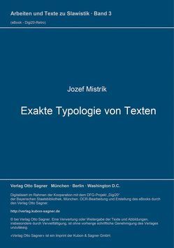 Exakte Typologie von Texten von Mistrík,  Jozef