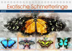 Exotische Schmetterlinge – Die schönsten Falter der Welt in Aquarell (Tischkalender 2022 DIN A5 quer) von Frost,  Anja