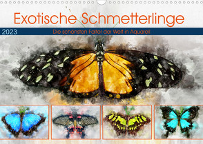 Exotische Schmetterlinge – Die schönsten Falter der Welt in Aquarell (Wandkalender 2023 DIN A3 quer) von Frost,  Anja