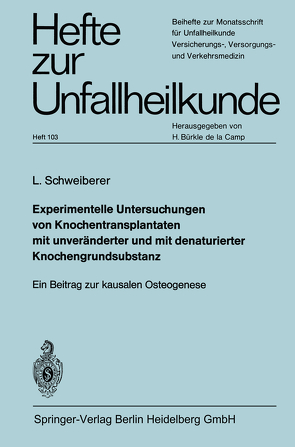 Experimentelle Untersuchungen von Knochentransplantaten mit unveränderter und mit denaturierter Knochengrundsubstanz von Schweiberer,  Leonhard