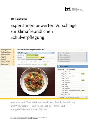 ExpertInnen bewerten Vorschläge zur klimafreundlichen Schulverpflegung von Eyrich,  Ralph, Scharp,  Michael, Schmidthals,  Malte