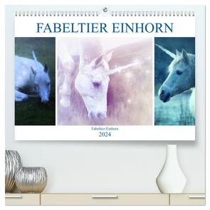 Fabeltier Einhorn (hochwertiger Premium Wandkalender 2024 DIN A2 quer), Kunstdruck in Hochglanz von Brunner-Klaus,  Liselotte