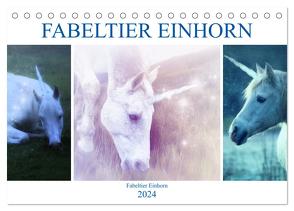 Fabeltier Einhorn (Tischkalender 2024 DIN A5 quer), CALVENDO Monatskalender von Brunner-Klaus,  Liselotte