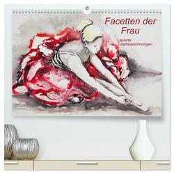 Facetten der Frau – Lavierte Tuschezeichnungen (hochwertiger Premium Wandkalender 2024 DIN A2 quer), Kunstdruck in Hochglanz von Harmgart,  Sigrid