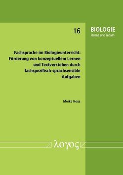 Fachsprache im Biologieunterricht: von Rous,  Meike