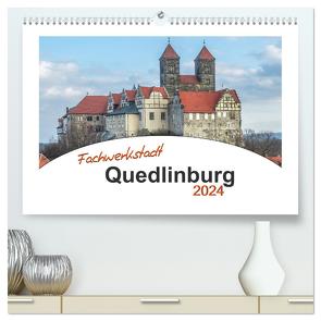 Fachwerkstadt Qudlinburg (hochwertiger Premium Wandkalender 2024 DIN A2 quer), Kunstdruck in Hochglanz von Gierok ; Magik Artist Design,  Steffen