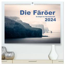 Färöer Archipel im Nordatlantik (hochwertiger Premium Wandkalender 2024 DIN A2 quer), Kunstdruck in Hochglanz von Klauß,  Kai-Uwe