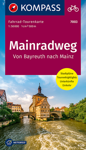 KOMPASS Fahrrad-Tourenkarte Mainradweg, von Bayreuth nach Mainz 1:50.000 von KOMPASS-Karten GmbH