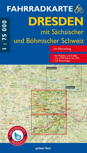 Fahrradkarte Dresden mit sächsischer und böhmischer Schweiz