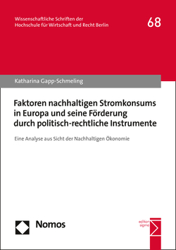 Faktoren nachhaltigen Stromkonsums in Europa und seine Förderung durch politisch-rechtliche Instrumente von Gapp-Schmeling,  Katharina