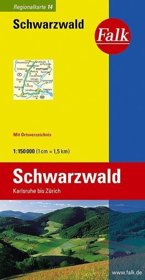 Falk Regionalkarte Deutschland Blatt 14 Schwarzwald 1:150 000