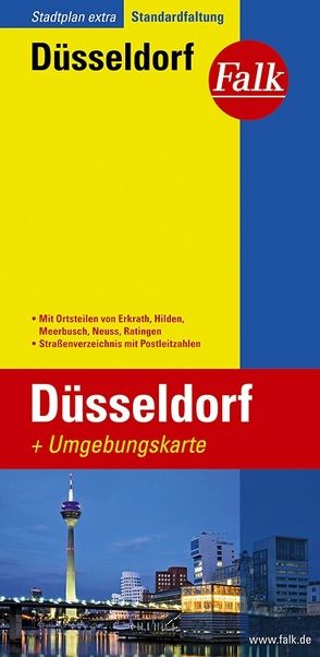 Falk Stadtplan Extra Standardfaltung Düsseldorf mit Ortsteilen von Erkrath