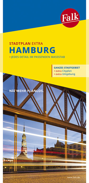 Falk Stadtplan Extra Hamburg 1:22.500