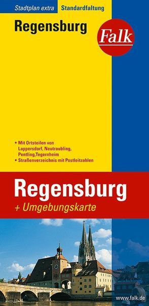 Falk Stadtplan Extra Standardfaltung Regensburg mit Ortsteilen von Lappersdorf