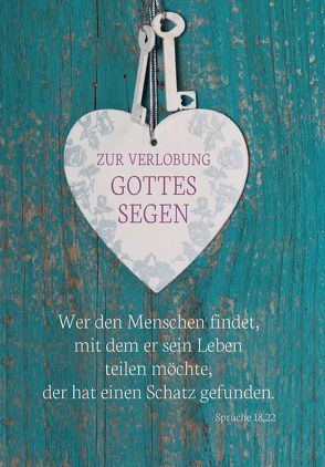 Faltkarte „Zur Verlobung Gottes Segen“ – 5er-Pack