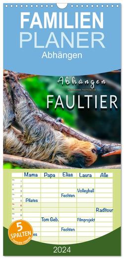 Familienplaner 2024 – Abhängen – Faultier mit 5 Spalten (Wandkalender, 21 x 45 cm) CALVENDO von Roder,  Peter