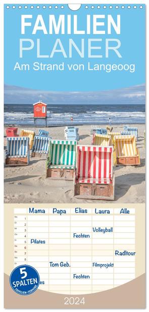 Familienplaner 2024 – Am Strand von Langeoog mit 5 Spalten (Wandkalender, 21 x 45 cm) CALVENDO von Scherf,  Dietmar